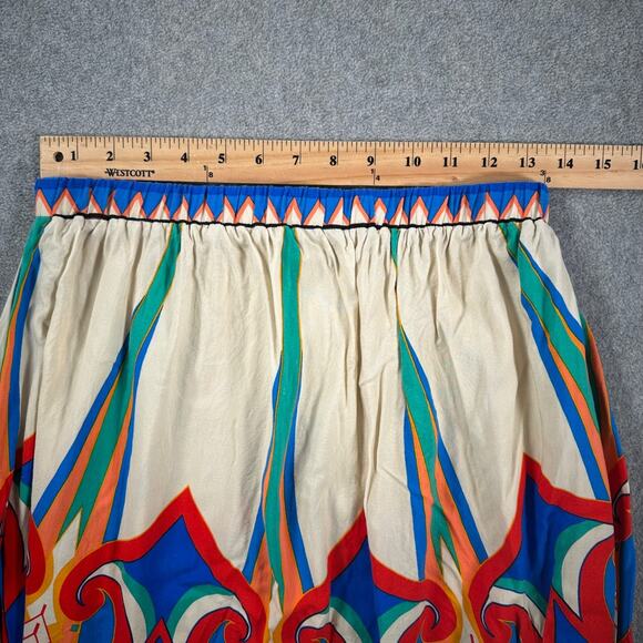 Flying Tomato Colorful Maxi Skirt Bohemian Women's Medium Elastic Waist Red Blue - Picture 7 of 8